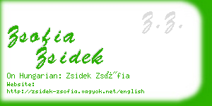 zsofia zsidek business card